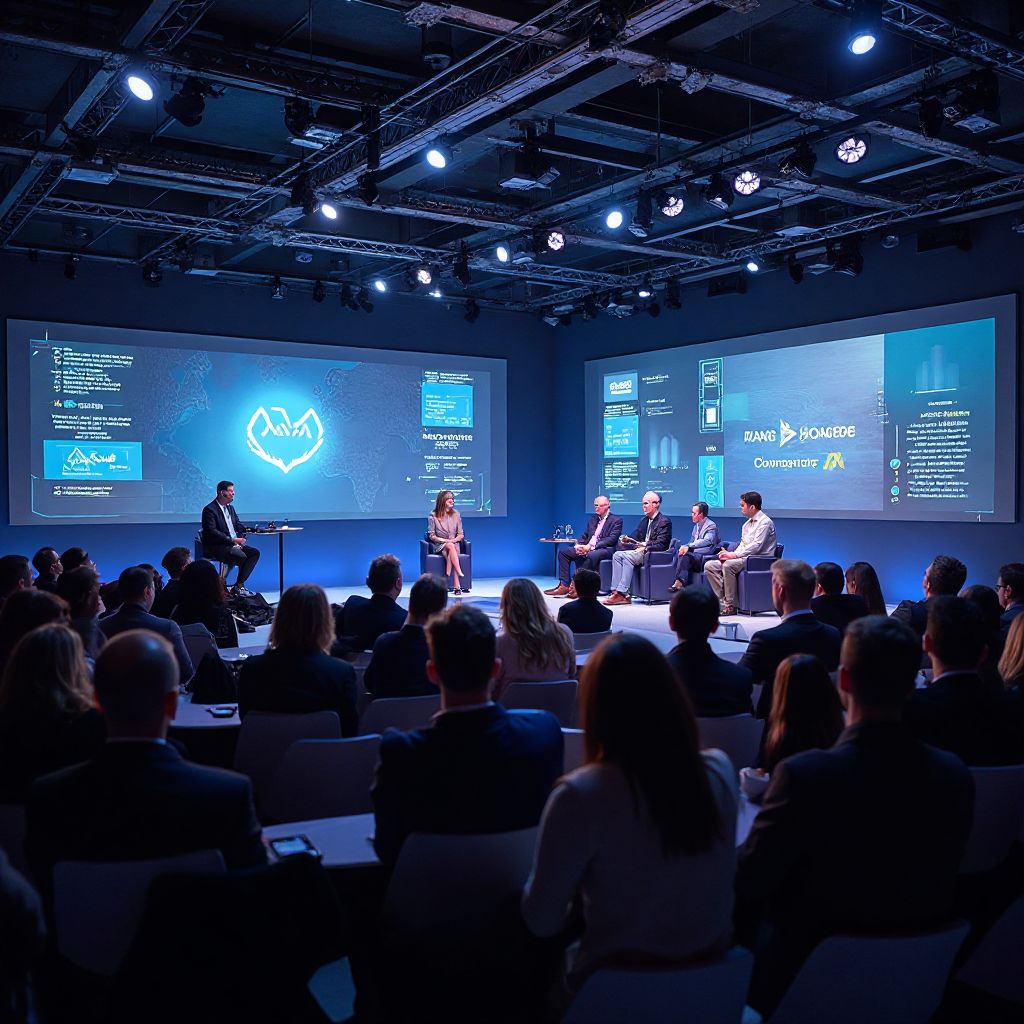 Game developers sharing insights at a conference panel