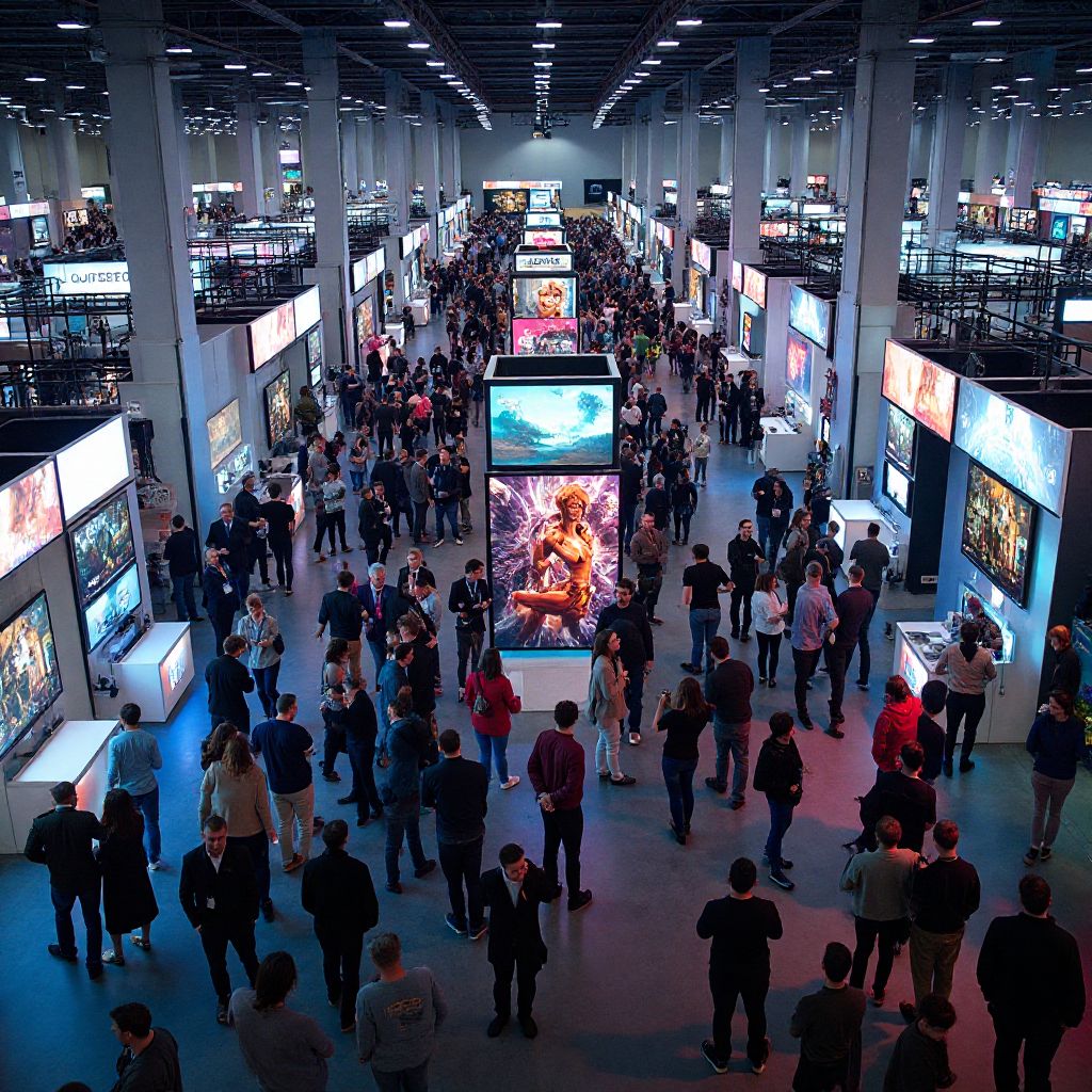 Panoramic view of the Aussie Game Expo floor